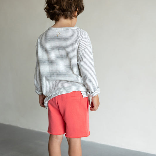 Phil & Phae 100%有機棉寬版短褲 Coral ❘ 現貨尺寸: 2Y ~6Y