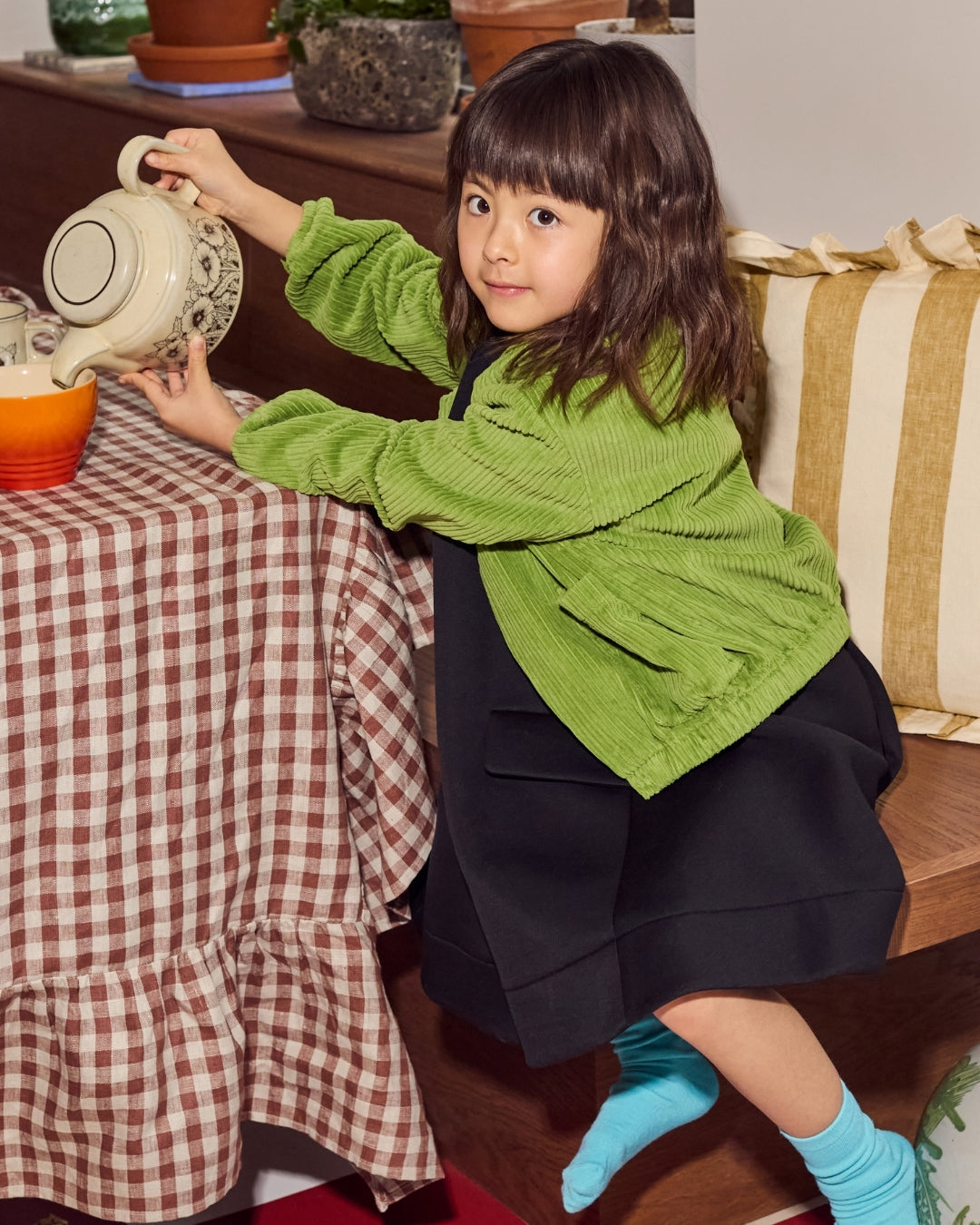 Studio Koter 100%有機棉SENNA燈芯絨外套 - Meadow Green 4Y~9Y