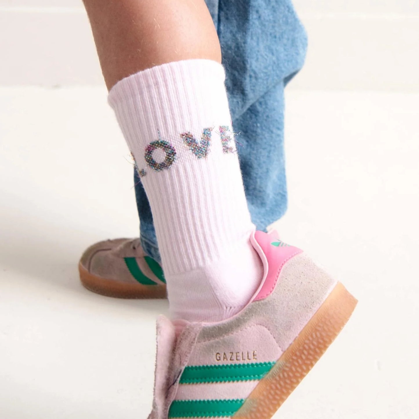 Jenest 有機棉中筒襪 Fancy Sport — Blossom Rose ❘ 現貨尺寸: EU 28-41 (約適合4Y~12Y+)