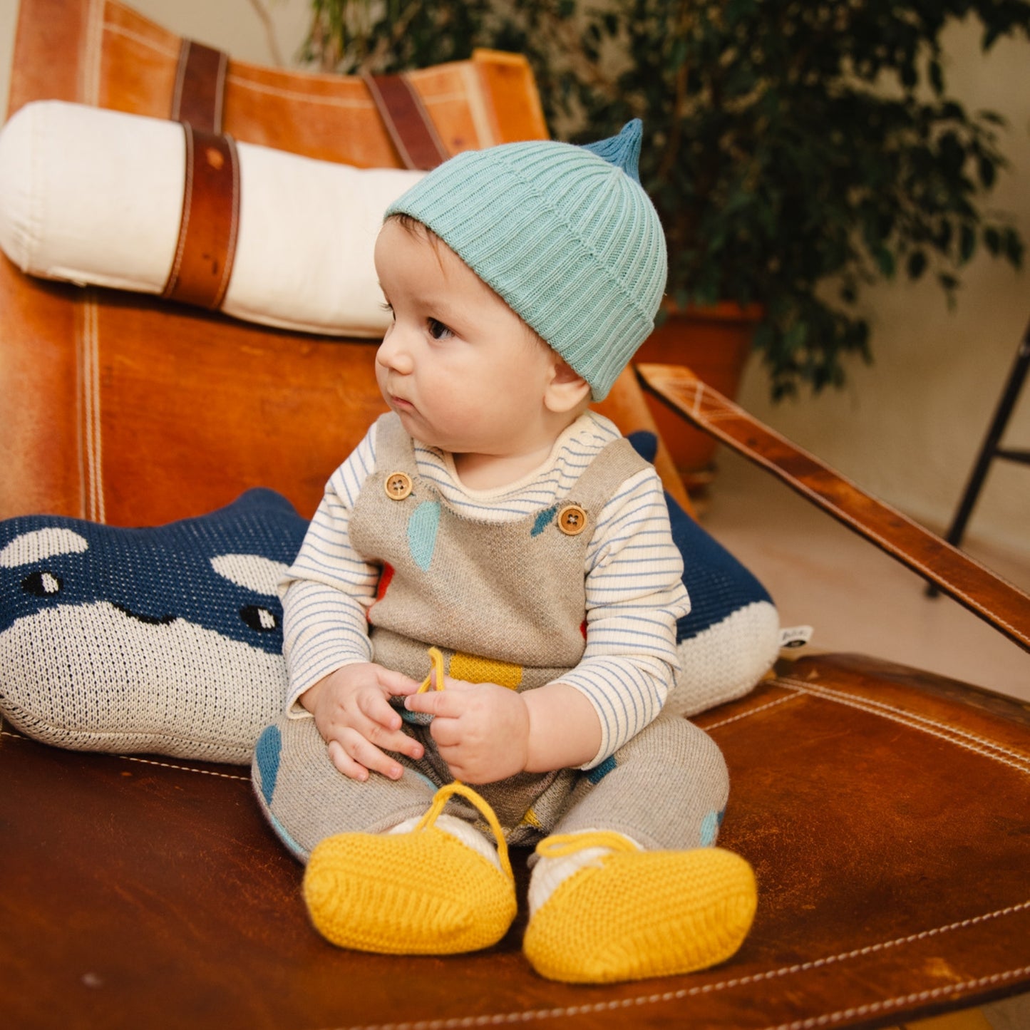 Bayiri 100%有機棉月亮吊帶褲 12M & 2Y