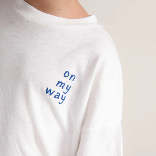 Jenest 100%有機竹節棉寬版短袖T-shirt -Off White ❘ 現貨尺寸: 2Y~8Y / 15-16Y(成人可穿)