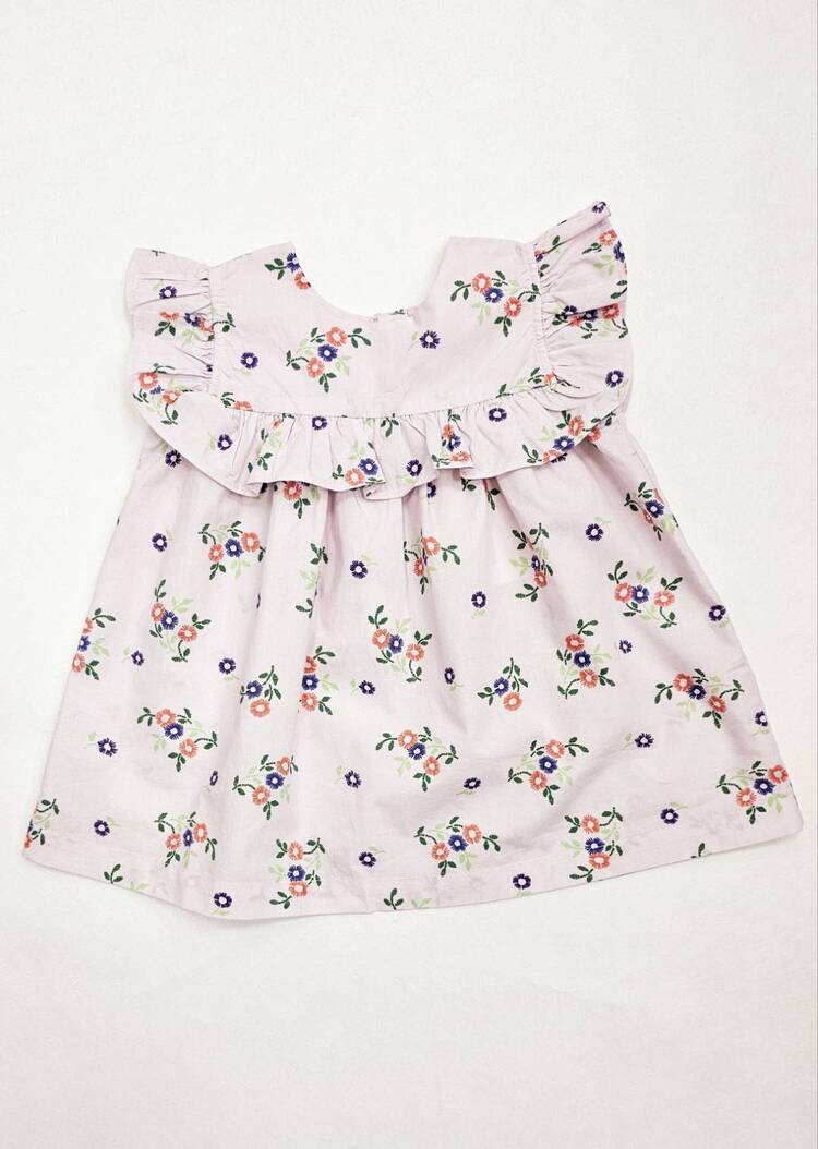Hello Simone 純棉寶寶款淡紫色短袖短洋裝 12M & 24M (各最後一件)