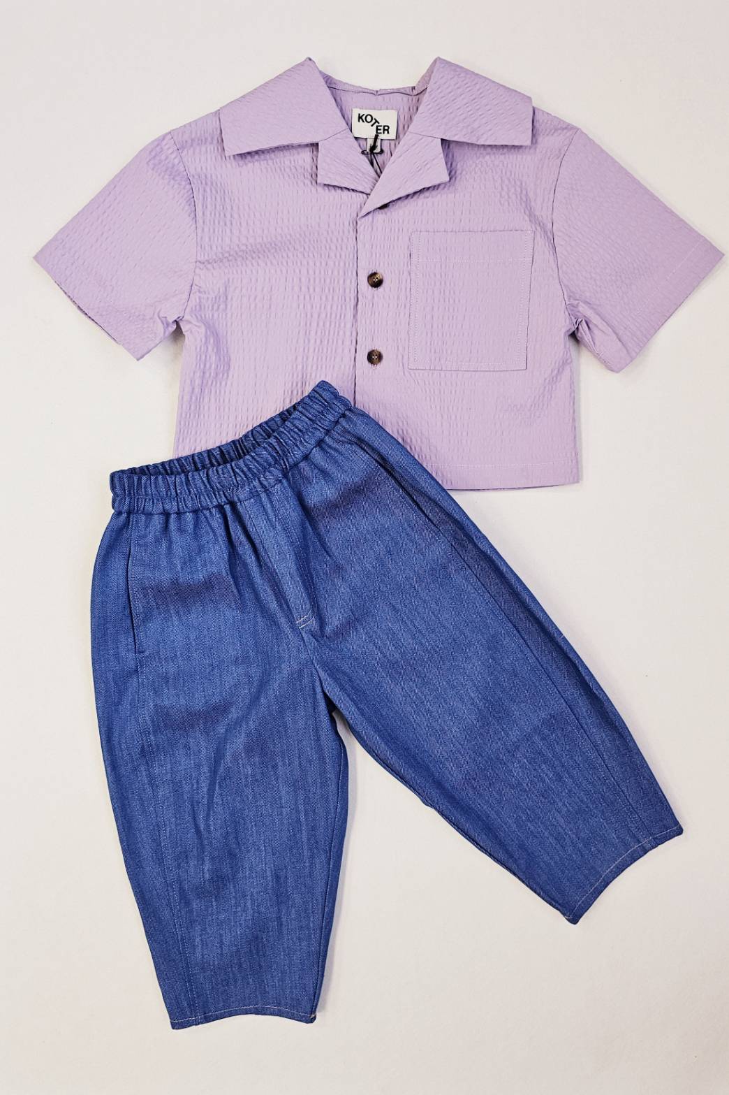 Studio Koter 有機棉泡泡紗襯衫 丁香紫 billie shirt-lilac (2-3Y & 4-5Y)