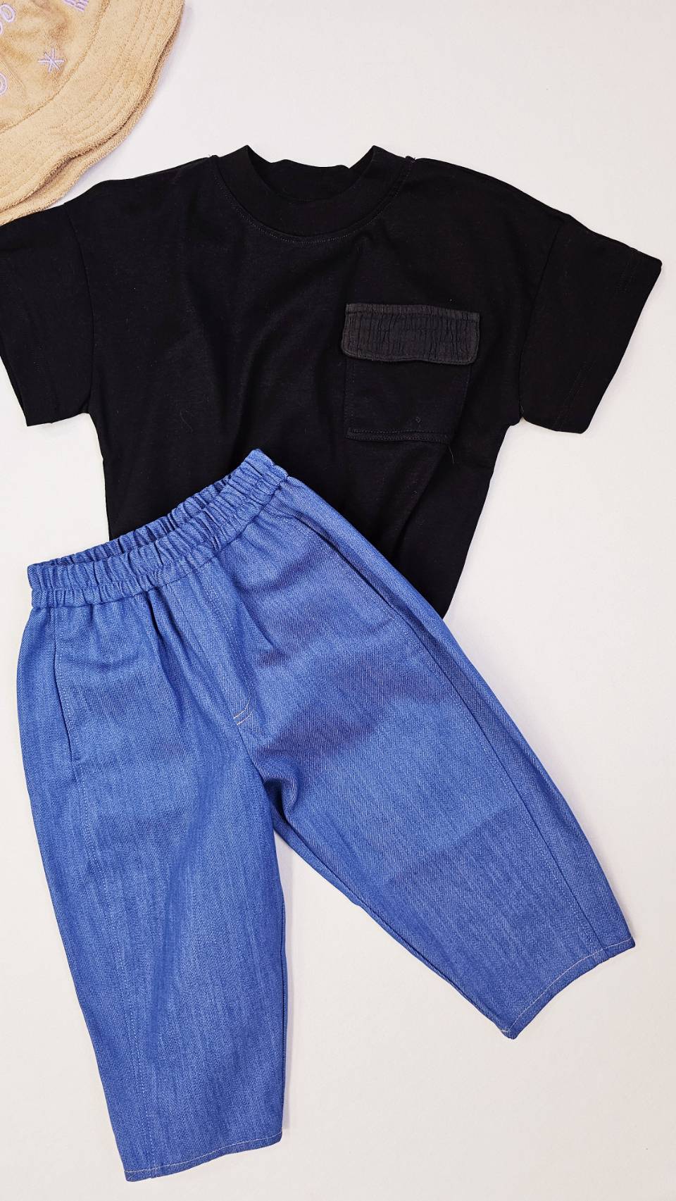 Studio Koter 有機棉短袖包屁衣 frankie romper- black ❘ 12-18M
