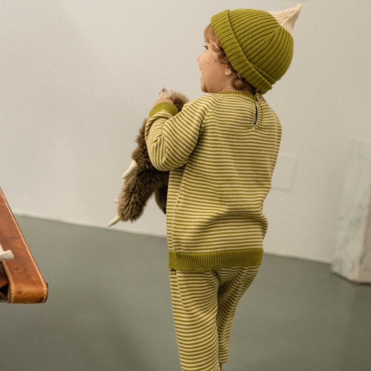 Bayiri 100%有機棉針織上衣 - Green Lazy Bug Sweater ❘ 現貨尺寸: 2Y~4Y