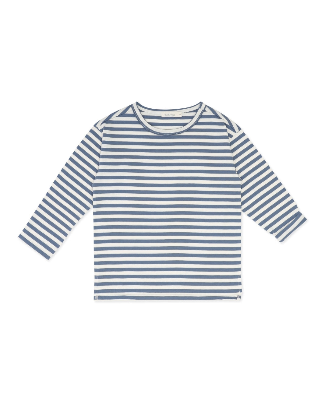 Phil&Phae 100%有機棉Oversized 藍白條紋薄長袖上衣 (3Y~8Y)