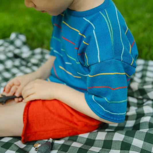 Bayiri 100%有機棉薄針織夏日短褲 - Red ❘ 現貨尺寸: 12M & 2Y