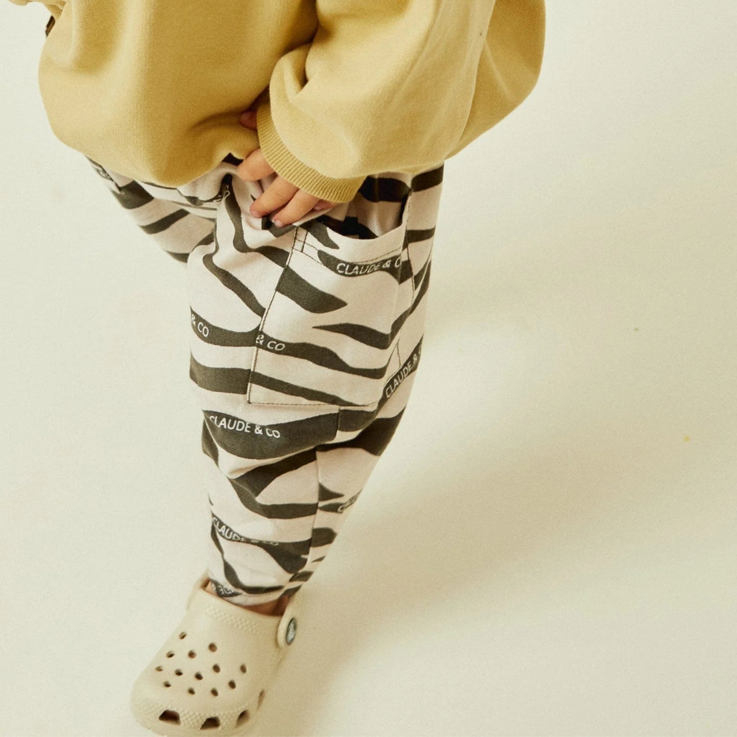 Claude & Co. 100%有機棉斑馬紋長褲 -橄欖綠  1-2Y & 2-3Y
