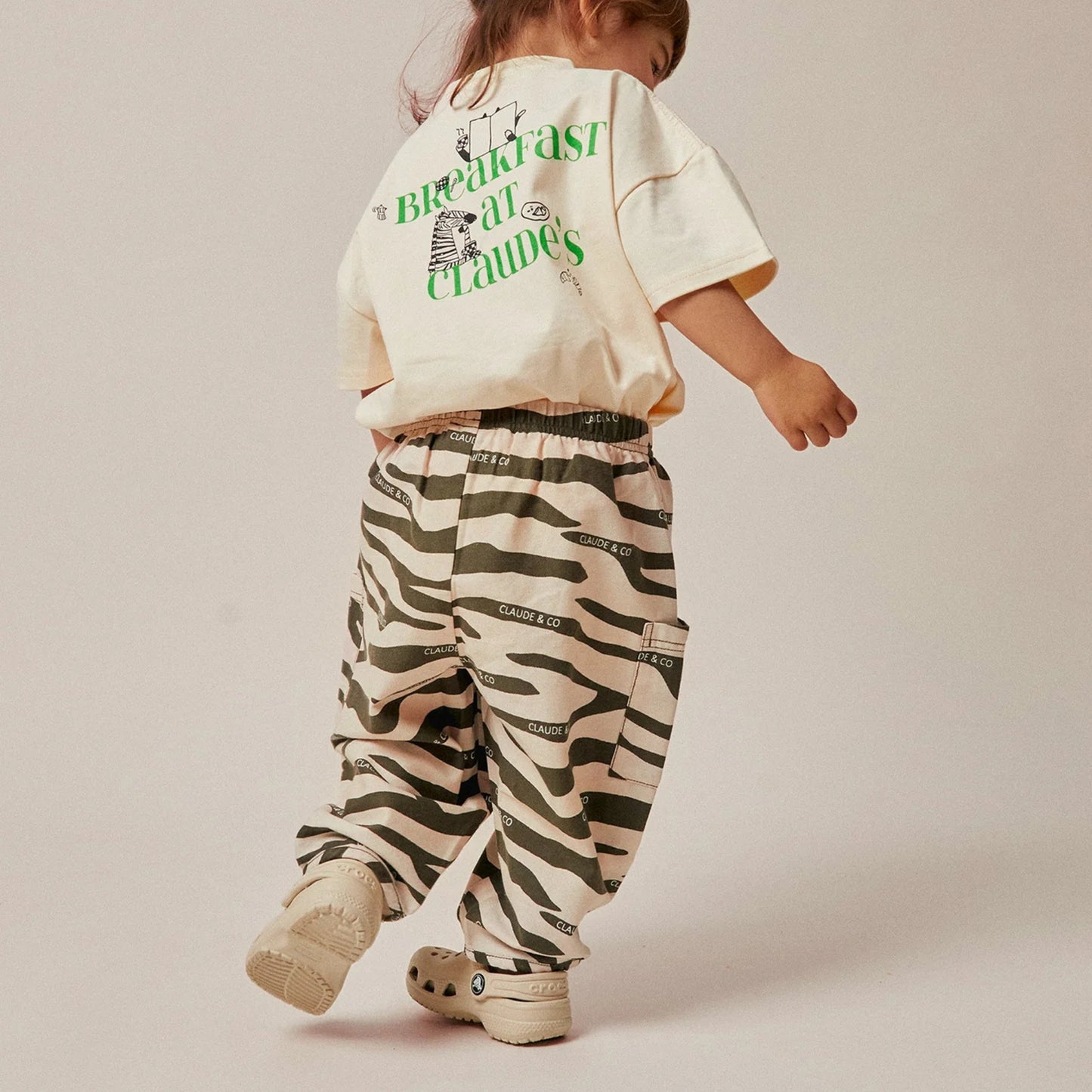 Claude & Co. 100%有機棉斑馬紋長褲 -橄欖綠  1-2Y & 2-3Y