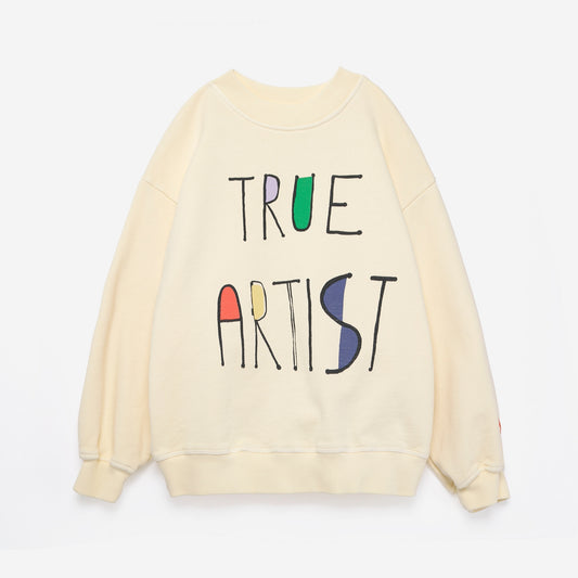 True Artist 有機棉薄款大學T Soft Yellow ❘ 現貨尺寸: 4Y~9Y