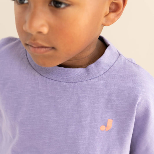 Jenest 100%有機竹節棉寬版短袖T-shirt -Purple ❘ 現貨尺寸: 3Y~8Y