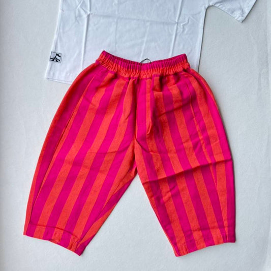 Studio Koter 100%有機亞麻 MANU 條紋氣球長褲 ❘ 現貨尺寸: 2Y~7Y