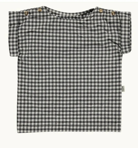 Poudre Organic 有機棉短袖上衣- 黑白格紋 12M&24M (各最後一件)