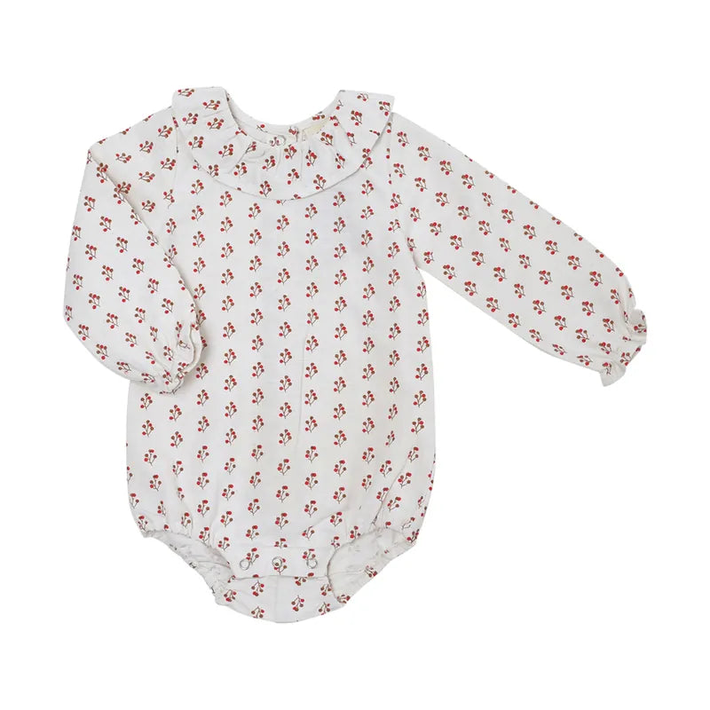 Lililotte 有機棉麻小圓花包屁衣 9-12M (最後一件)