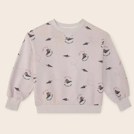 The Sunday Collective - 100%有機棉 Built to fly 狗狗飛行員大學棉T -  8-9Y (最後一件)