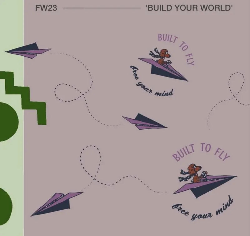 The Sunday Collective - 100%有機棉 Built to fly 狗狗飛行員大學棉T - 8-9Y (最後一件)
