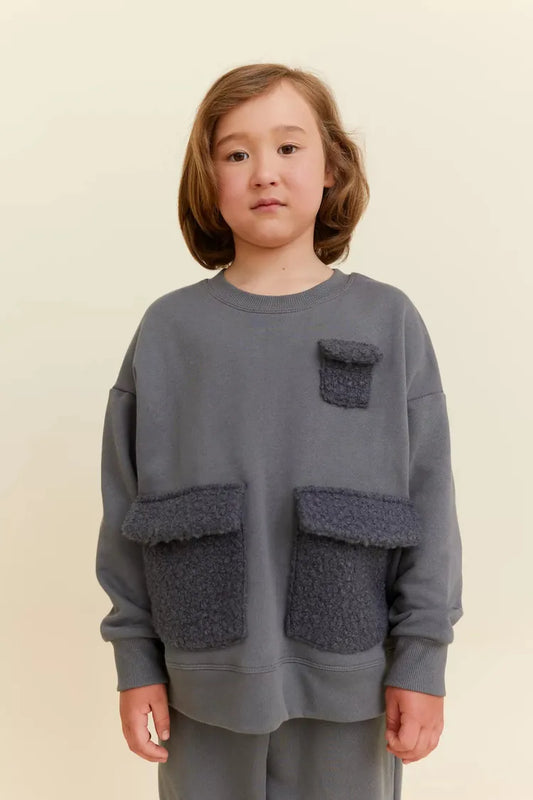 OXOX Club 100% 有機棉厚棉口袋大學T 3-4Y & 5-6Y (各最後一件)