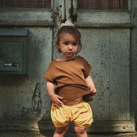 Poudre Organic 100%有機棉含羞草黃燈籠褲 12M & 18M (各最後一件)