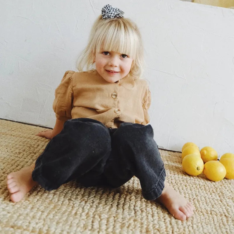 Poudre Organic 100%有機棉燈籠5分袖上衣 禾麥色 3Y&4Y (各最後一件)