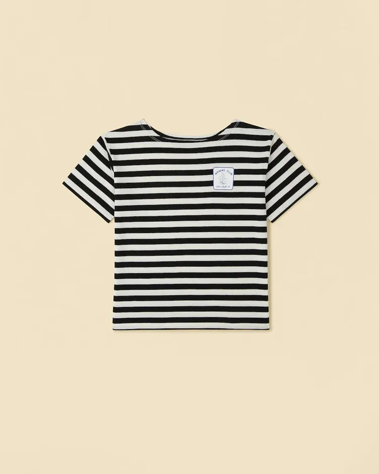 The Sunday Collective -100%有機棉黑白條紋短袖 T-shirt - 3Y & 4-5Y
