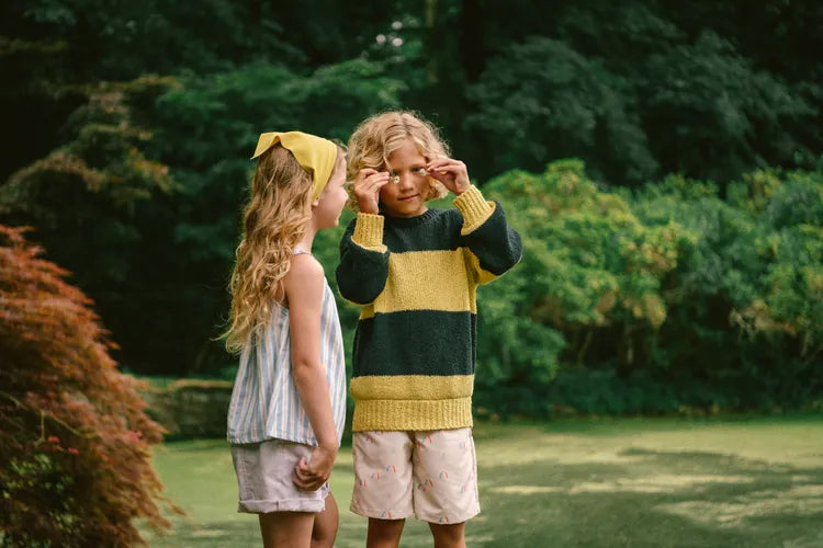 The Sunday Collective 海灘淺藍直條100%紋純棉背心 4-5Y (最後一件)