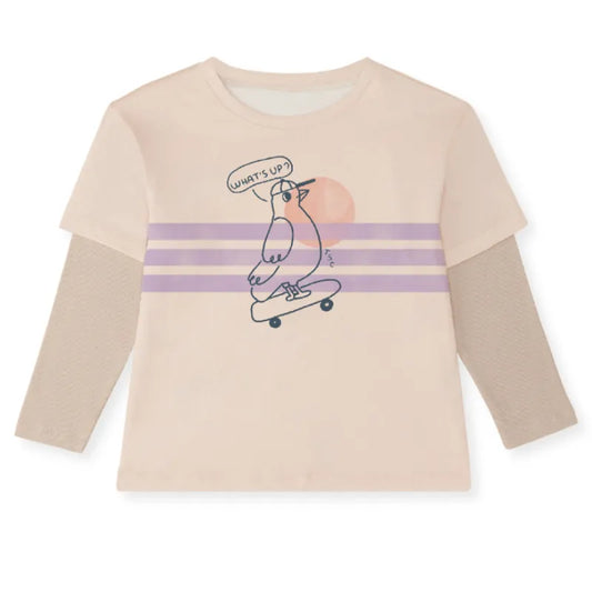 The Sunday Collective 100%有機棉 "玩滑板的鴿子" 長袖上衣 6-7Y (最後一件)