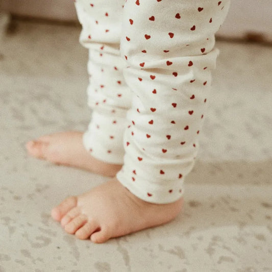 Poudre Organic 100%有機棉百搭長褲 小紅愛心 ❤ 6M
