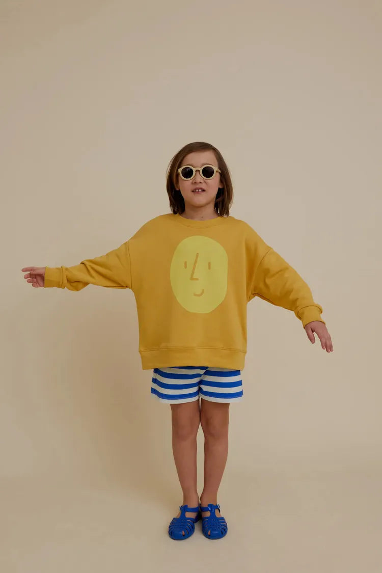 OXOX Club 100% 有機棉 Potato collection大學 T - 薑黃 (3Y~8Y)