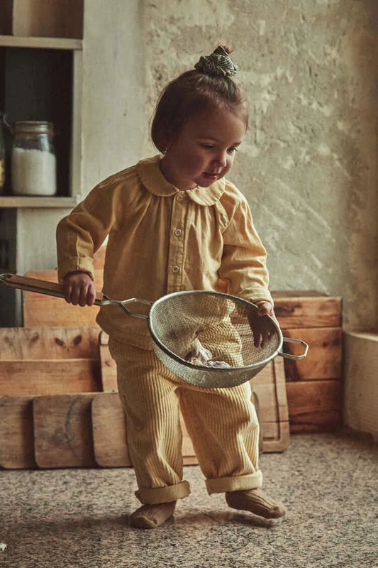 Poudre Organic 有機棉紗圓領片襯衫 Sahara Sun (24M~4Y)