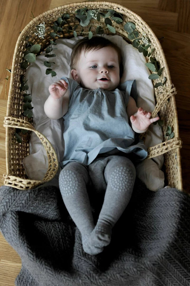 丹麥GoBabyGo GoBabyGo 彈力棉爬行褲襪 - Grey Melange - 6-12M & 12-18M