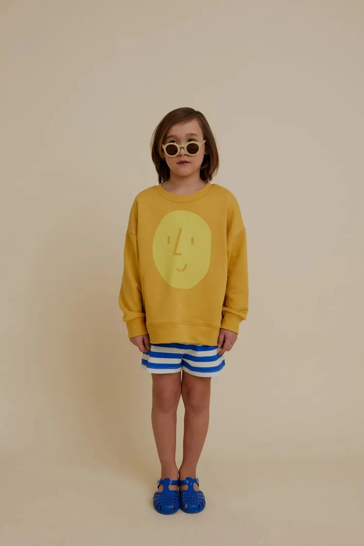 OXOX Club 100% 有機棉 Potato collection大學 T - 薑黃 (3Y~8Y)