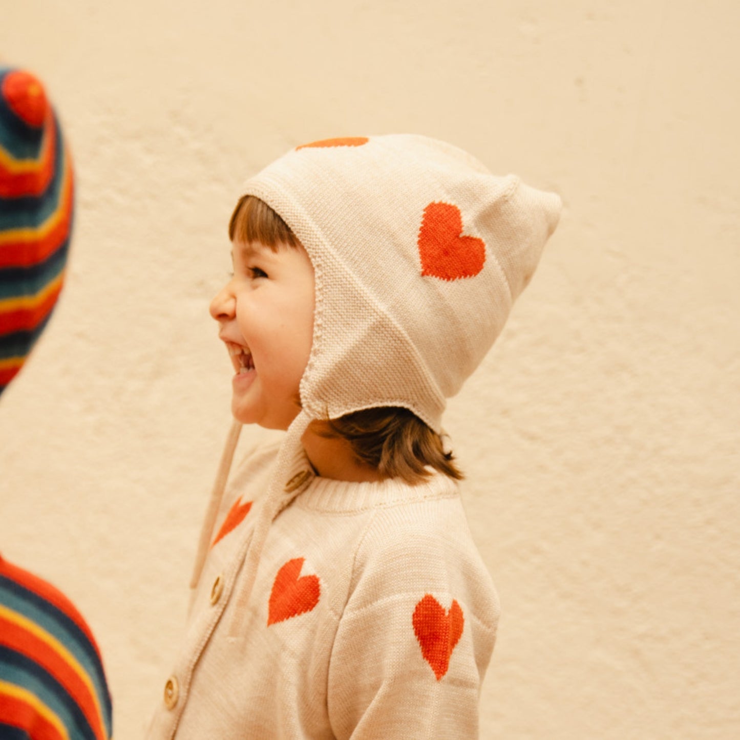 Bayiri 100%美麗諾羊毛針織帽 DANCING HEARTS 1-3Y& 3-6Y