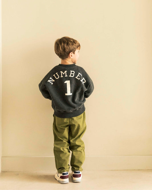 Jenest 100%有機棉 NO.1 SWEATER 深灰 5Y~10Y