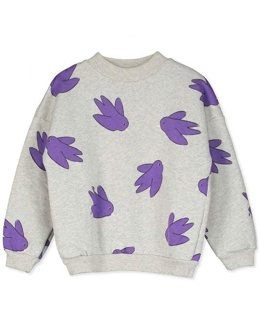 Lotiekids 100%有機棉小飛鳥大學T (淺灰) 2Y~9Y