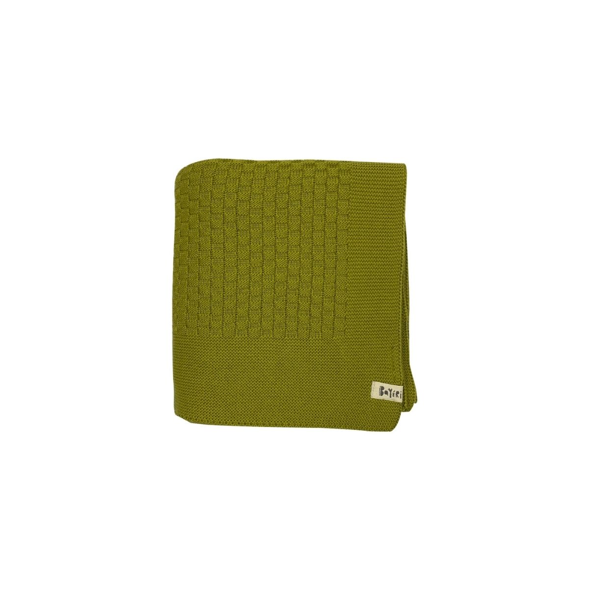 Bayiri 100%有機棉針織蓋毯 - Green ❘ 尺寸: 90 x 90 cm