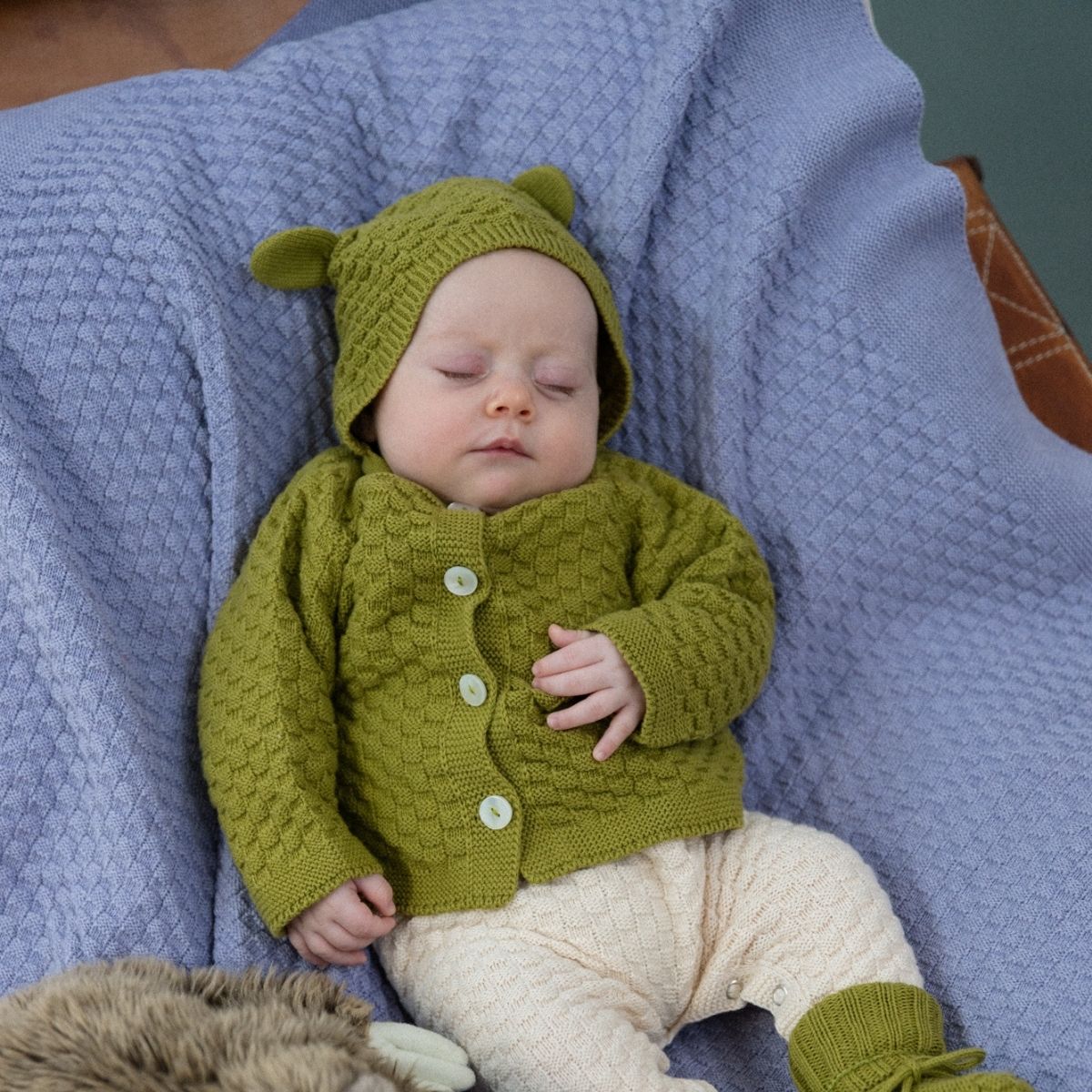 Bayiri 100%有機棉針織蓋毯 - Lilac ❘ 尺寸: 90 x 90 cm