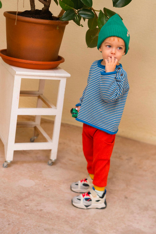 Bayiri  100%有機棉長袖條紋上衣 - GALAXY BLUE & LATTE 12M  (最後一件)