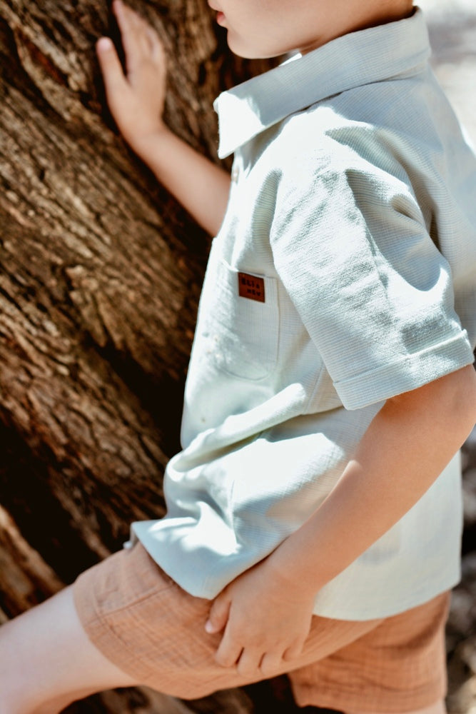 法國 Eli & Nev Clement 短袖條紋襯衫 2-3Y  (最後一件)