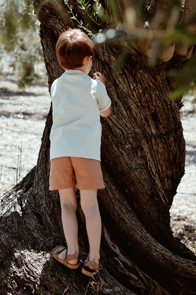 法國 Eli & Nev Clement 短袖條紋襯衫 2-3Y  (最後一件)