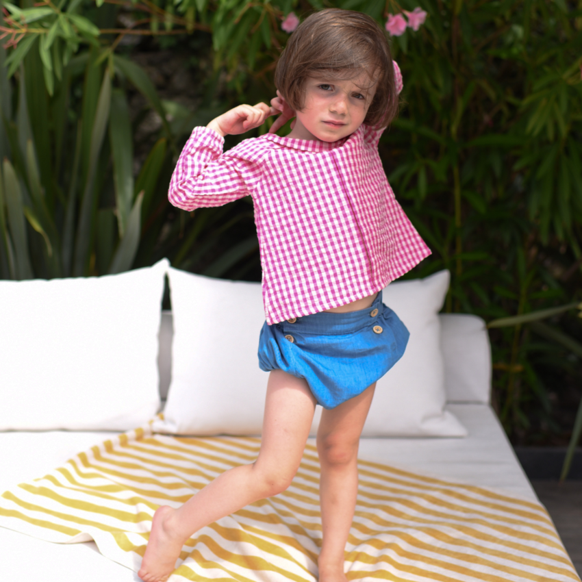Lililotte 100%有機棉極軟薄丹寧燈籠屁屁褲 9-12M & 12-18M (各最後一件)