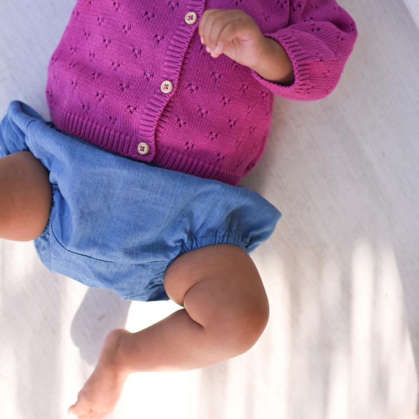 Lililotte 100%有機棉極軟薄丹寧燈籠屁屁褲 9-12M & 12-18M (各最後一件)