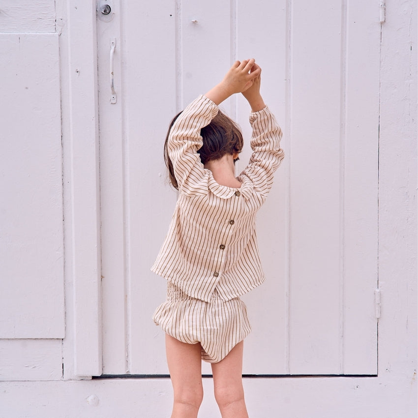 Lililotte 100%有機棉條紋燈籠屁屁褲 12-18M (最後一件)
