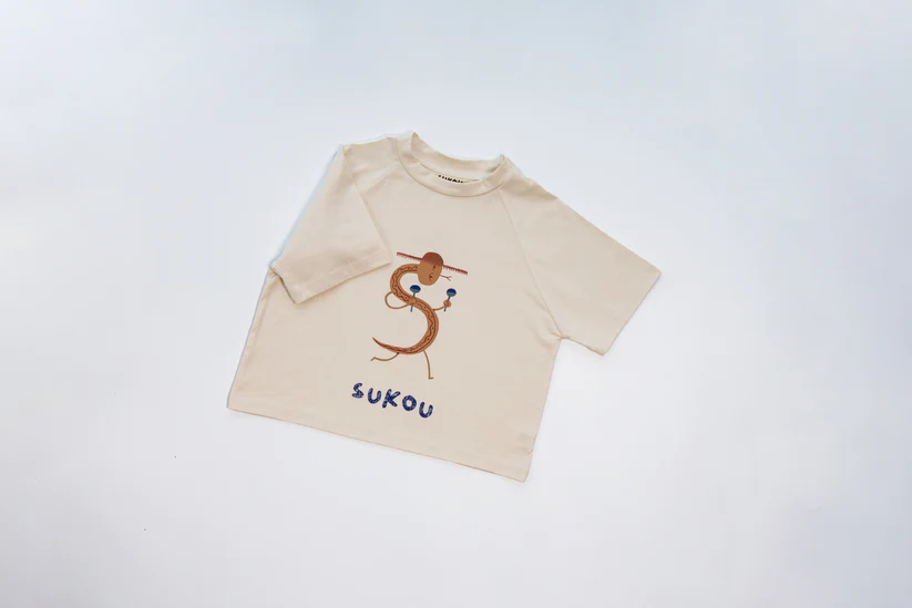 Sukou 純棉設計短袖T-shirt - Snake (3Y&4Y)