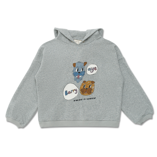 Wander & Wonder 100%有機棉連帽大學T - Dog And Cat 3-4Y (最後一件)