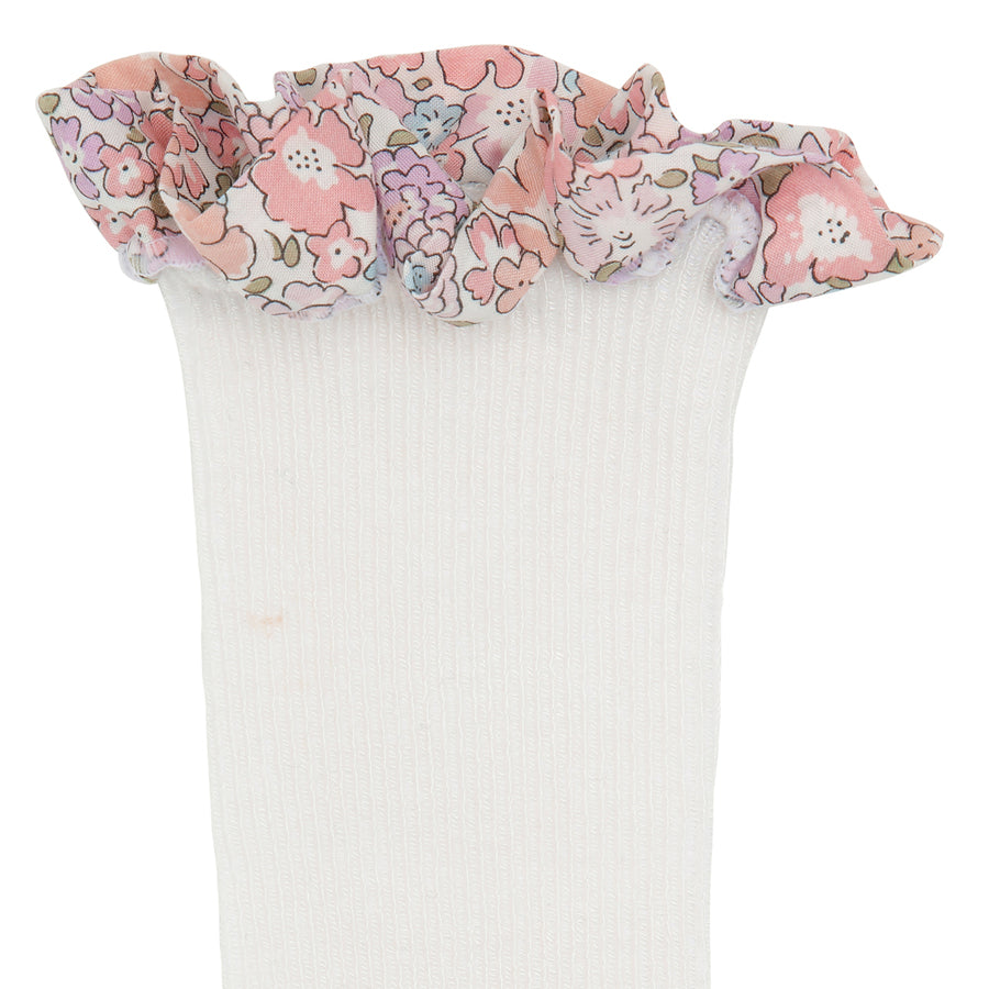 丹麥GoBabyGo 花布竹節棉防滑襪 - Off White x Liberty