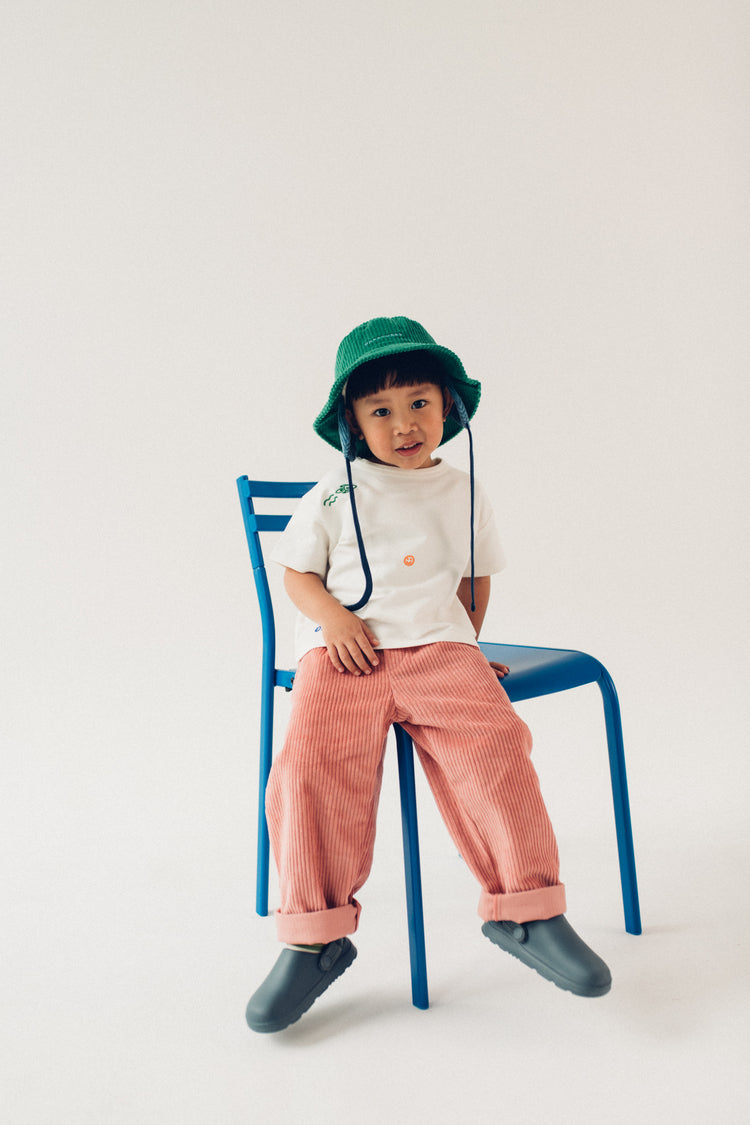 Happymess 有機棉經典短袖T-shirt - 可愛刺繡圖案 (1Y~8Y)