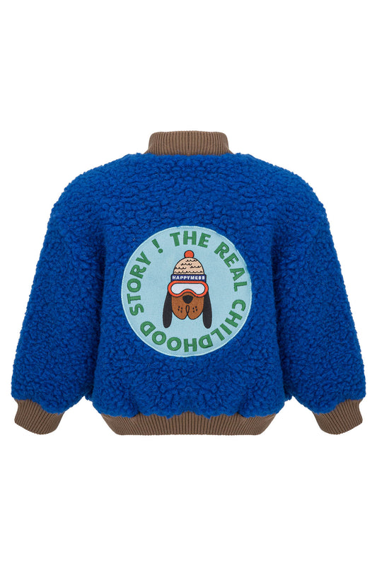 Happymess 100%美麗諾羊毛夾克外套 - 深藍 (現貨尺吋:1-2Y&3-4Y)