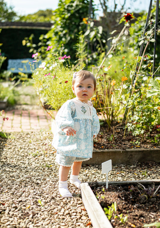 Bay & Fay 有機棉薄長袖上衣 - Meadow Blouse - Blue 2Y & 3Y (各最後一件)