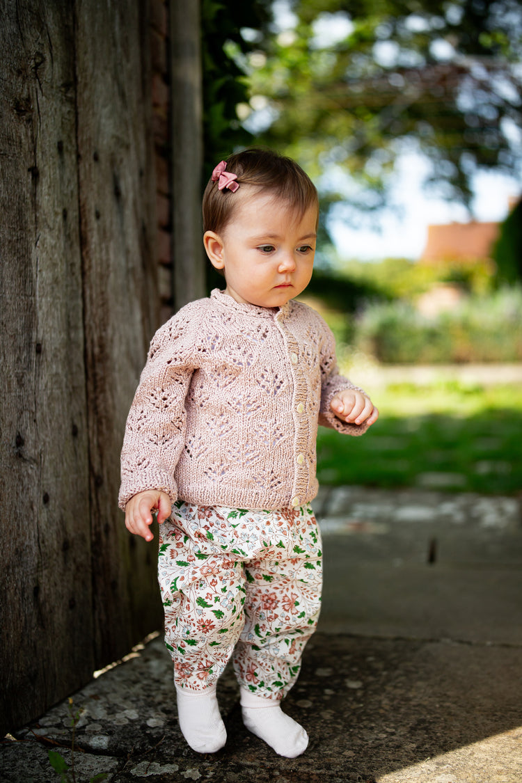 Bay&Fay 純棉手工針織外套 - Lacey Cardigan - Antique Rose 2Y (最後一件)