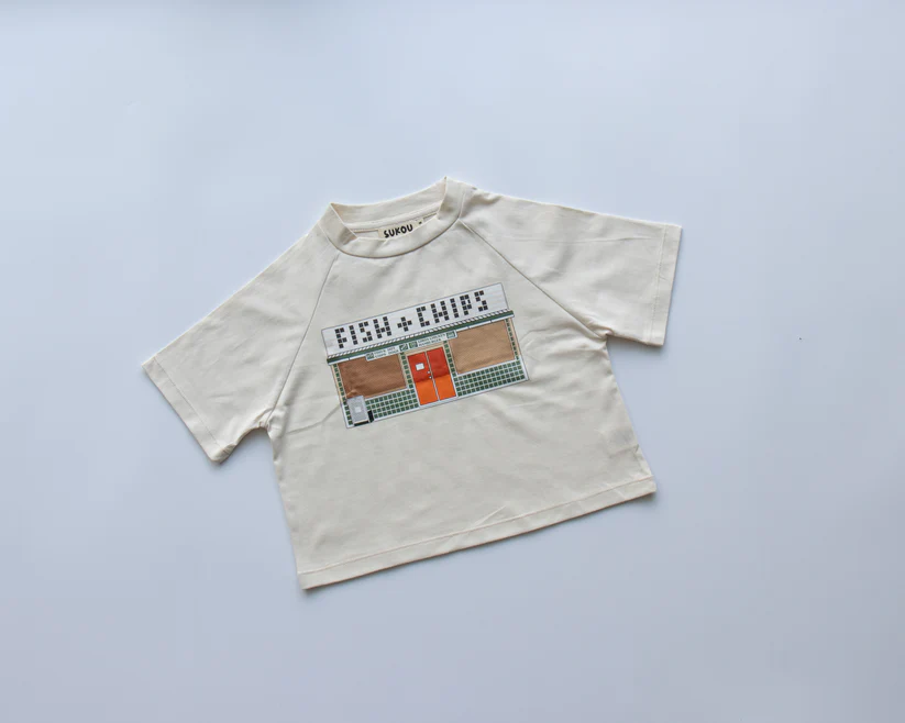 Sukou 純棉短袖T-shirt - Fish and Chips
